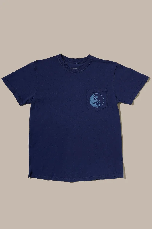 surf clothing with durable, water-resistant materials-Glide SS Pocket Tee - Yin Yang, Navy