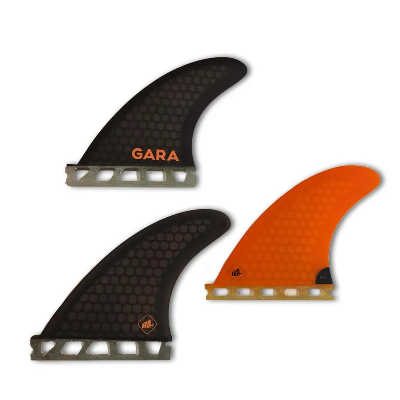 surfboard fins for perfect wave entry-Gara Single Tab Tri Fin Set - Small