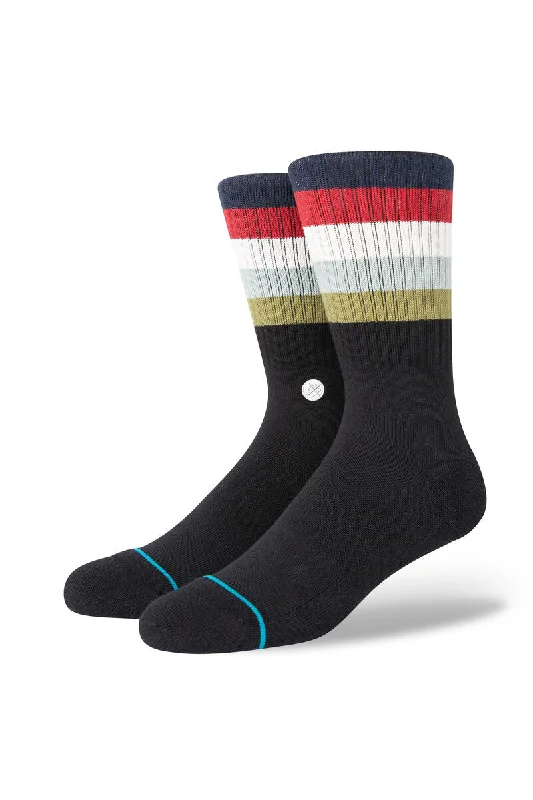 surf clothing for protection against wind and sun-Stance Maliboo Crew Socks - Black Fade