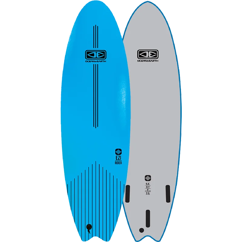 surfboards for effortless paddle takeoff-O&E Ocean & Earth Ezi-Rider Softboard 6'6" Blue - Surfboard