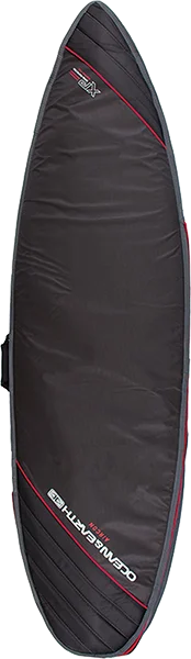 surfboards for higher wave-holding capacity-Ocean and Earth Aircon Shortboard Cover 7'8" Black/Red