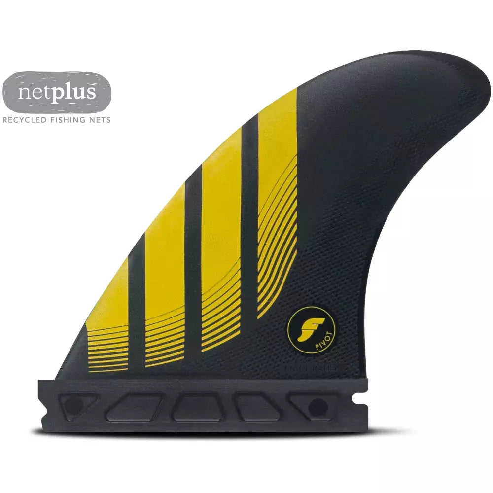 surfboard fins with advanced shape for ultimate speed-Futures Fins - P4 Alpha Small Thruster Fin Set - Carbon/Yellow