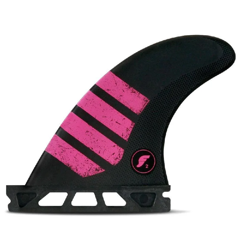 surfboard fins for deeper, more controlled bottom turns-Futures F2 Alpha Thruster Surfboard Fins - Carbon Pink