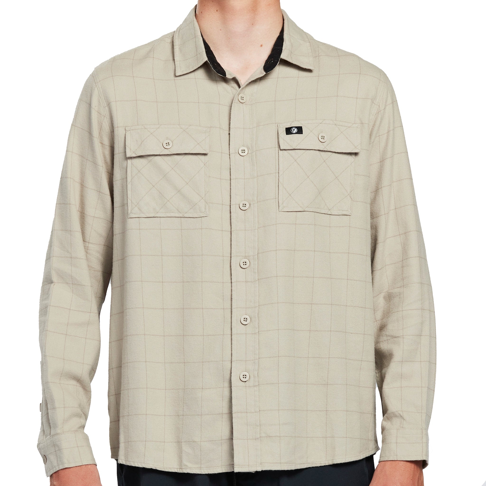 surf clothing with recycled materials for sustainability-OVERCAST LONG SLEEVE FLANNEL SHIRT