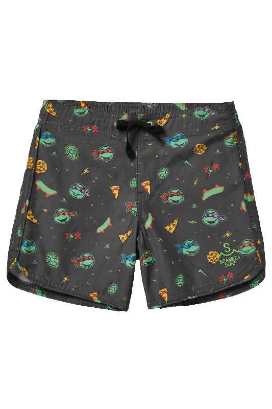 surf clothing for preventing sunburn during surf-Seaesta Surf x Teenage Mutant Ninja Turtles® Turtle Power Boardshorts / Sewage Grey