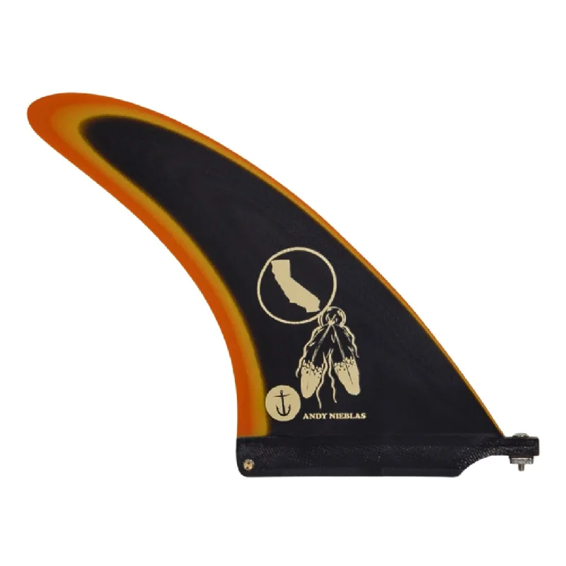 surfboard fins with simple, user-friendly designs-Captain Fin Co Andy Nieblas 7.5" Longboard Single Fin - Black