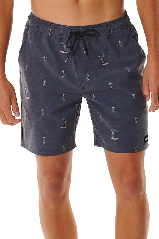 surf clothing with anti-odor properties-Rip Curl Hula Breach 18" Volley Short - Black