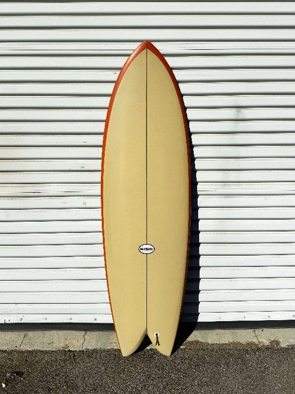 surfboards with removable fins for easy customization-5'8" M1 Fish Orange Tan Surfboard