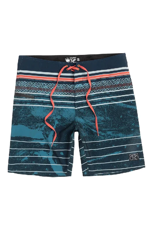 surf clothing for long surf sessions-Dark Seas Gyotaku Boardshort - Navy