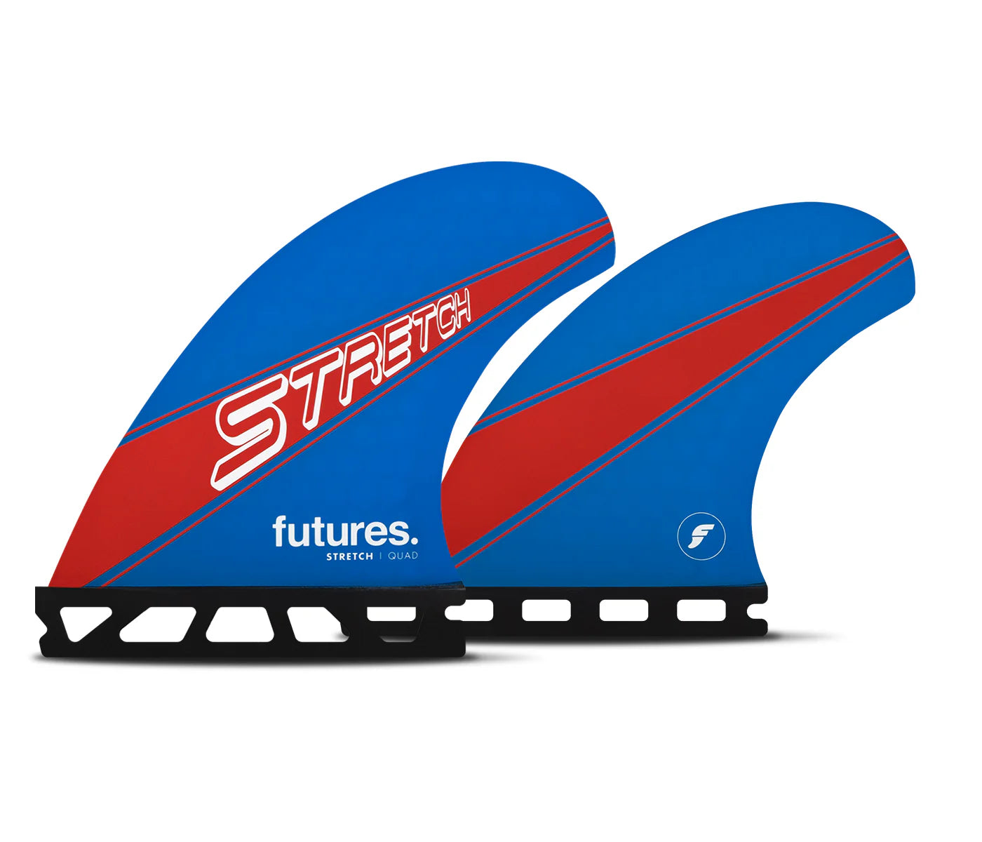 surfboard fins for smooth transitions between waves-Futures Fins Stretch Quad Set Honeycomb - Blue/Red