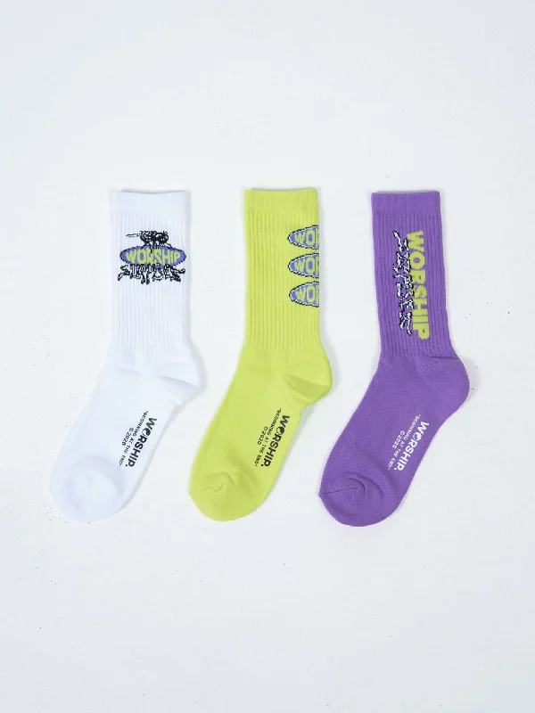 surf clothing for active water sports-Icky Socks Organic 3 Pack