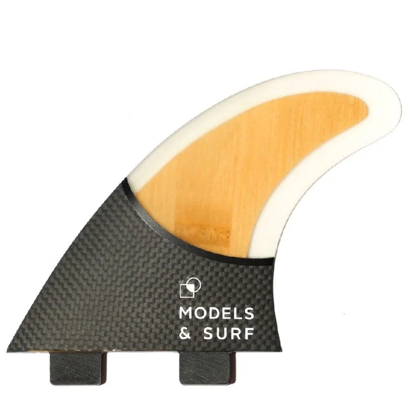 surfboard fins for greater control during maneuvers-Surfboard Fins - The Hybrid - Thruster / Carbon-Light Wood