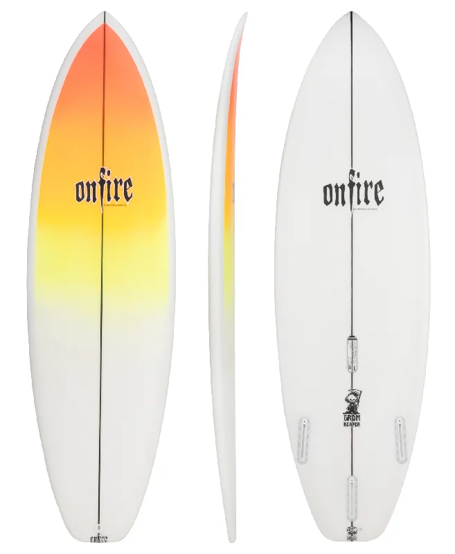 surfboards for controlled rides on large waves-ON FIRE 'GROM REAPER' SHORTBOARD