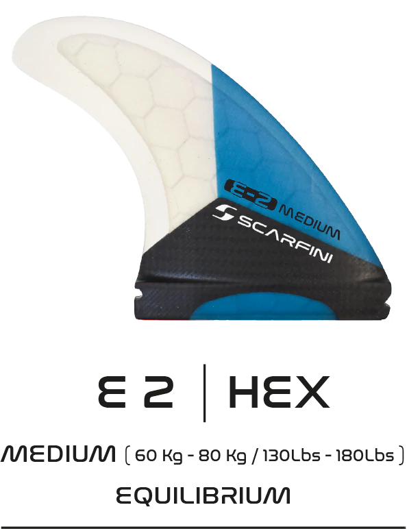 surfboard fins with adjustable setups-Scarfini E2 Carbon Fibreglass 1 Tab Thruster Medium