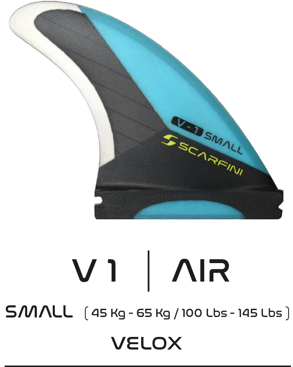 surfboard fins for pro-level wave handling-Scarfini V1 Velox Carbon Base 1 Tab Thruster Small