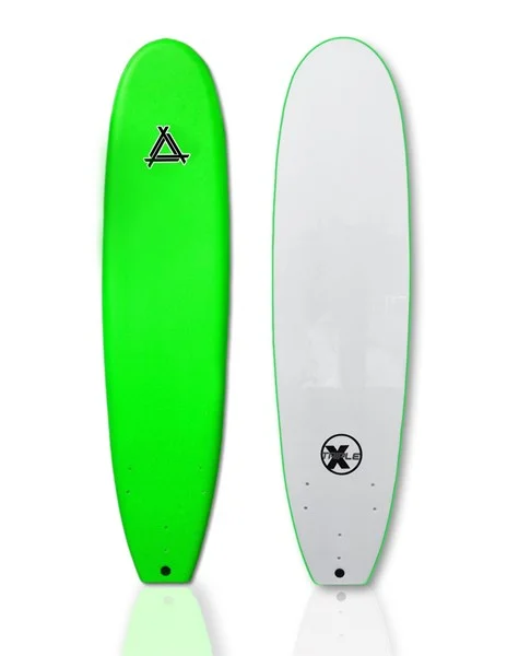 surfboards for effortless paddle takeoff-Triple X 7'0 Funboard Soft Surfboard - Green