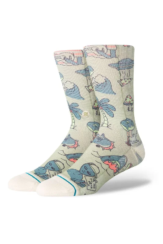 surf clothing for minimal drag in the water-Stance Hunger Crew Sock - Sage