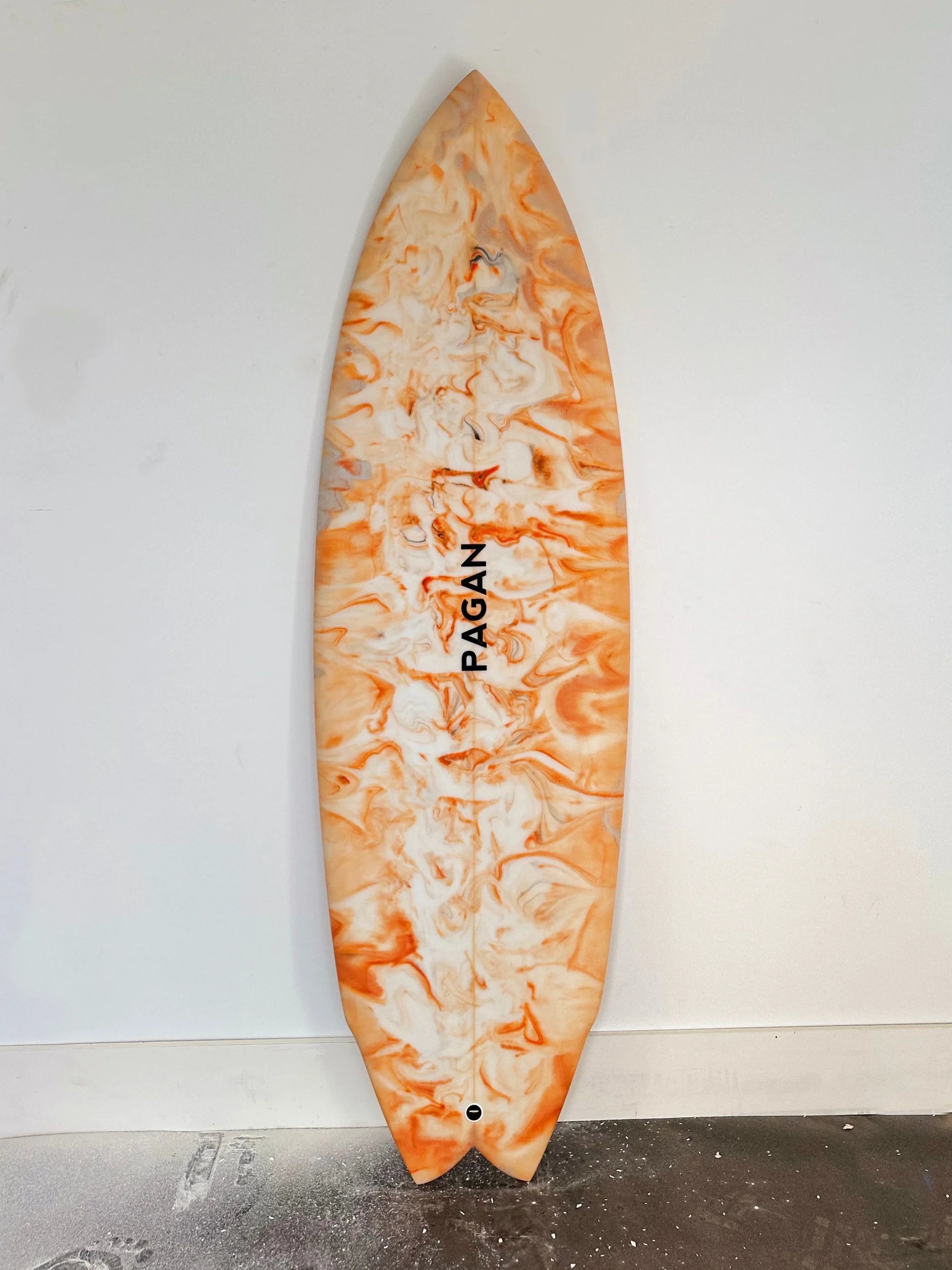 surfboards with a mix of flexibility and rigidity-Pagan USA | 5'4" Modern Twin Custom Resin Swirl Surfboard