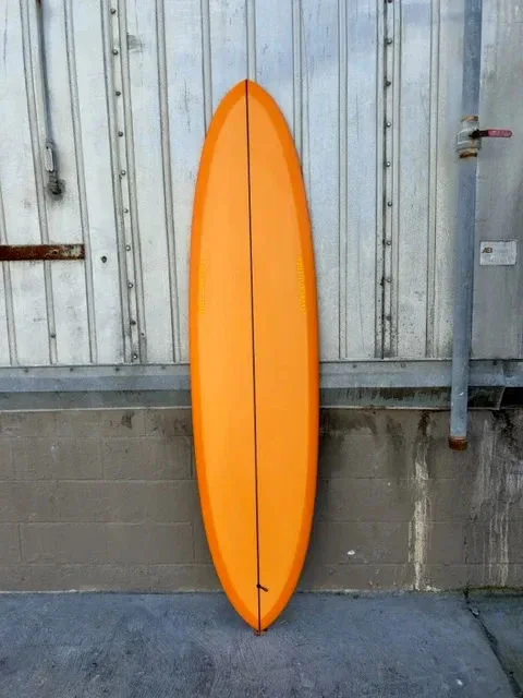 surfboards for high-speed surfing-LOVE MACHINE | 7'4 THICK LIZZY I ORANGE SURFBOARD