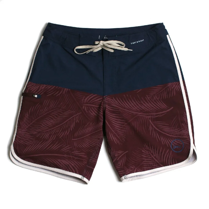 surf clothing with enhanced stretch for comfort-Imperial Motion Vision Boardshort - Navy/Burgundy