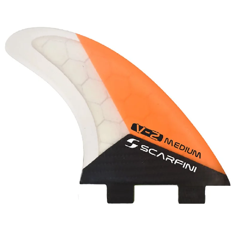 surfboard fins with superior design for better control-Scarfini V2 Velox Carbon Base 2 Tab Thruster Medium