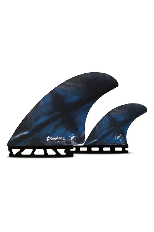 surfboard fins for fast acceleration in the surf-Futures Fins Mayhem Large Evil Twin + 1 Fin Set - Blue / Black