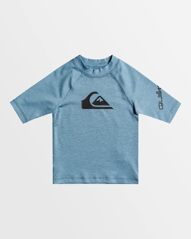 surf clothing for all-weather conditions-Boys 2-7 All Time Short Sleeve UPF 50 Rash Vest