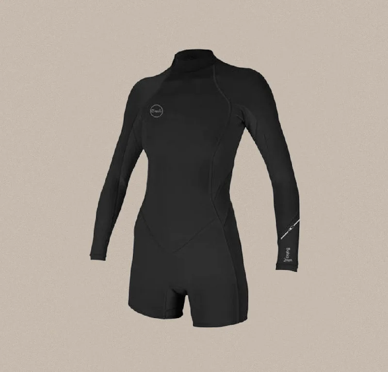 surf clothing with breathable materials for heat-O’Neill Women’s Bahia 2/1 Back Zip L/S Spring Suit