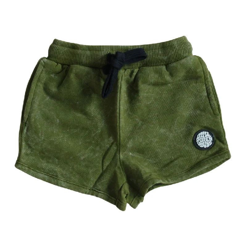 best surf wetsuits for comfort and warmth-Green Acid Wash Little Surfer Dude Cotton Lounge Shorts