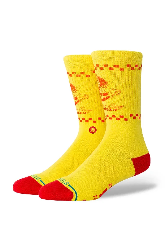 surf clothing with reinforced stitching for longevity-Stance X Stranger Things Surfer Boy Socks - Yellow