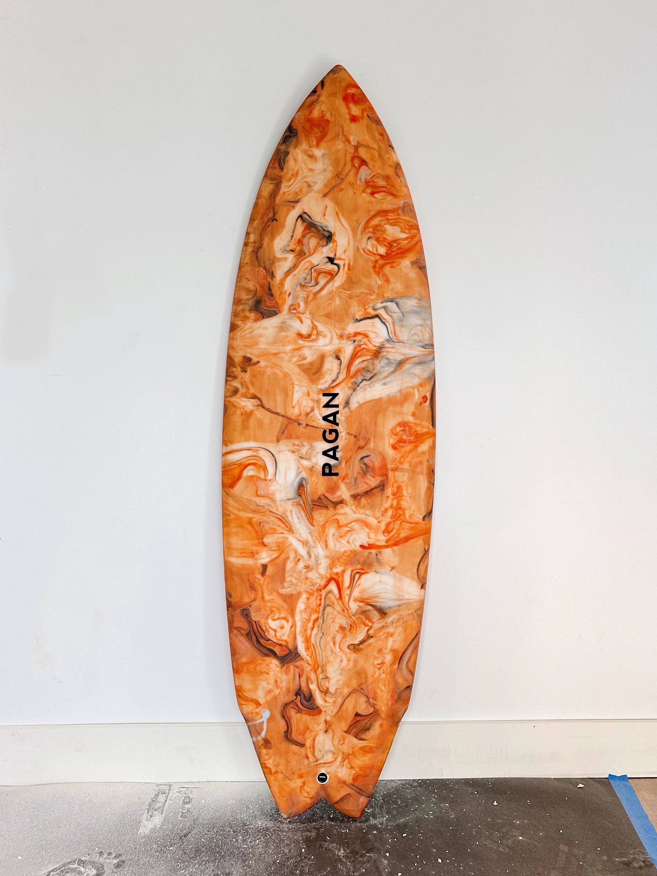 surfboards with more stability in choppy conditions-Pagan USA | 5'6" Modern Twin Custom Resin Swirl Surfboard