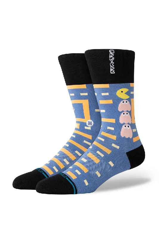 surf clothing for extra durability in harsh conditions-Stance X Pac-Man Power Pellet Crew Socks - Blue