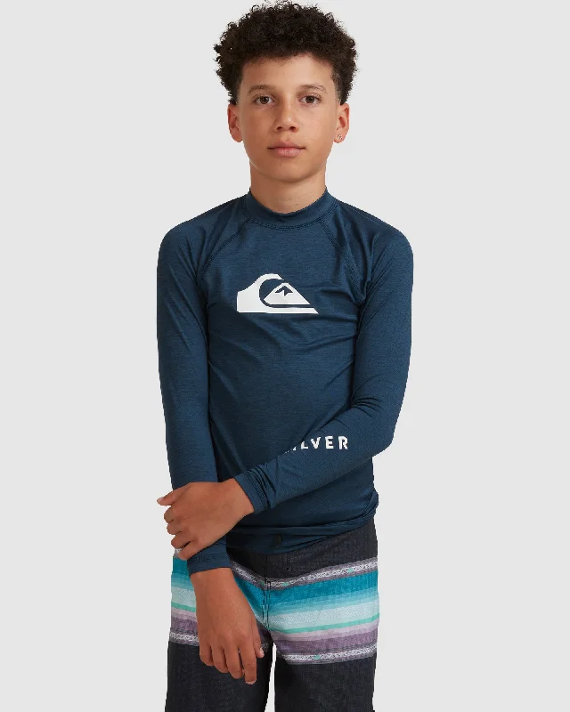 surf clothing for enhanced breathability-Boys 8-16 All Time Long Sleeve UPF 50 Rash Vest