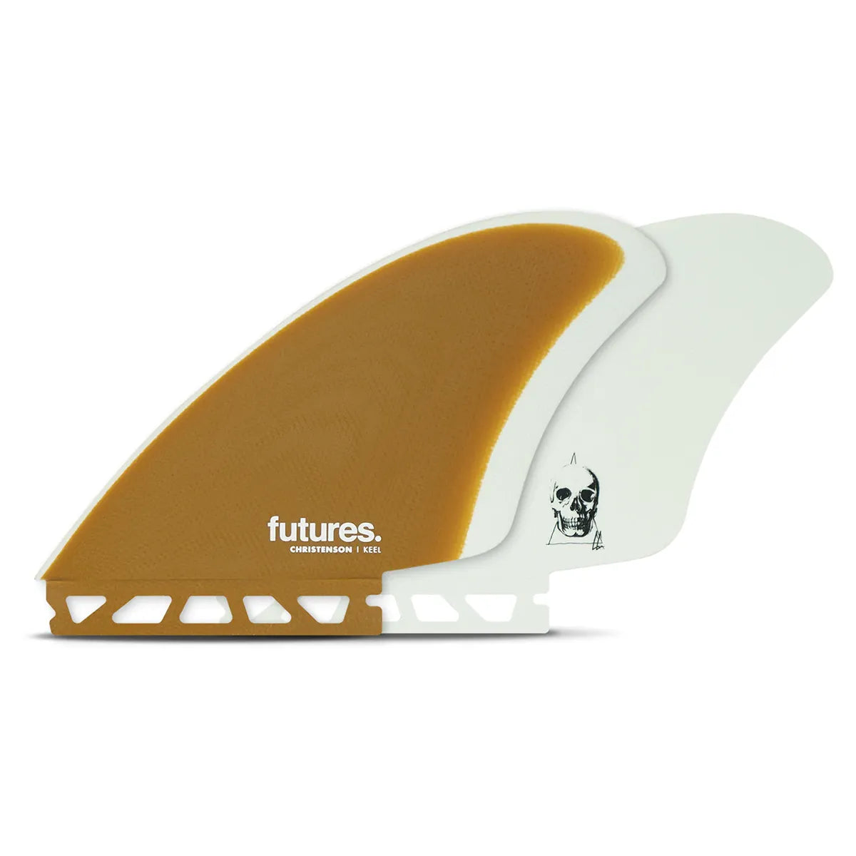 surfboard fins for better rail-to-rail performance-Futures Fins Christenson Fiberglass Keel - Brown/White