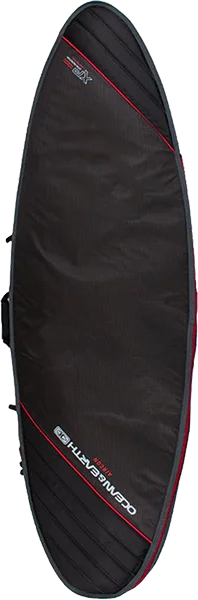 surfboards for increased lift-Ocean and Earth Aircon Fish Cover 7'8" Bk/Red/Grey