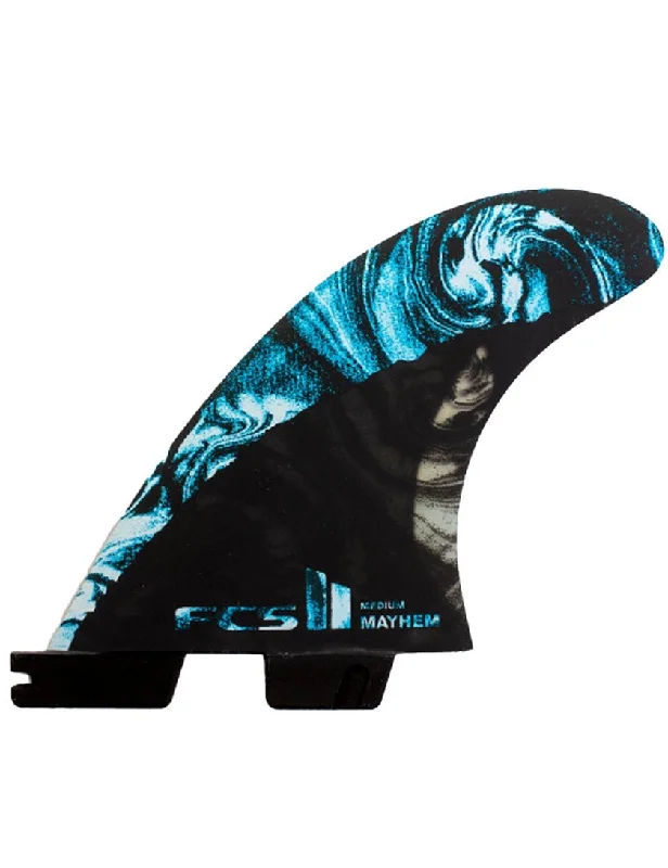 surfboard fins for better overall performance-FCS II Matt Biolos PC Carbon / Blue Tri Set - Medium