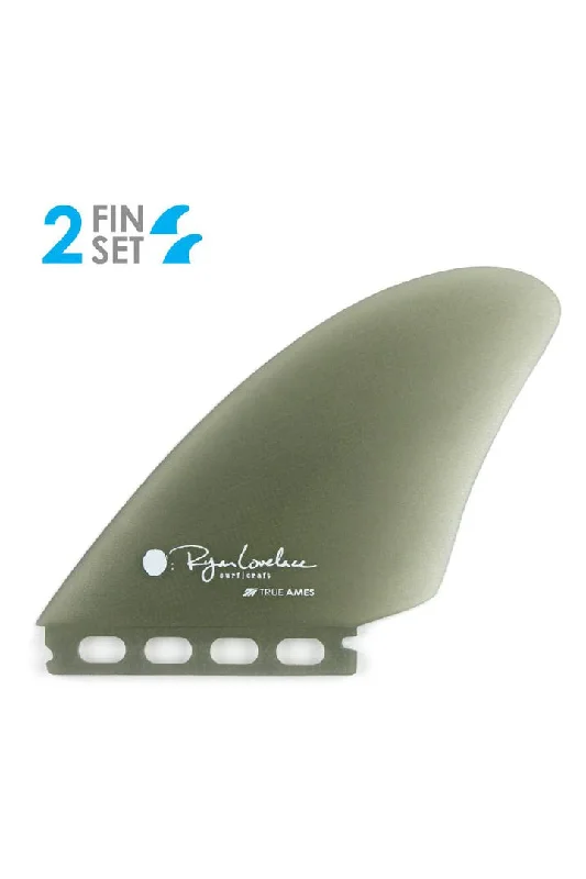 surfboard fins for fast response in waves-True Ames Lovelace Piggyback Keel Fin Set - Smoke