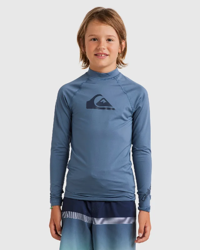 lightweight surf clothing for warm water-Boys 8-16 All Time Long Sleeve UPF 50 Rash Vest