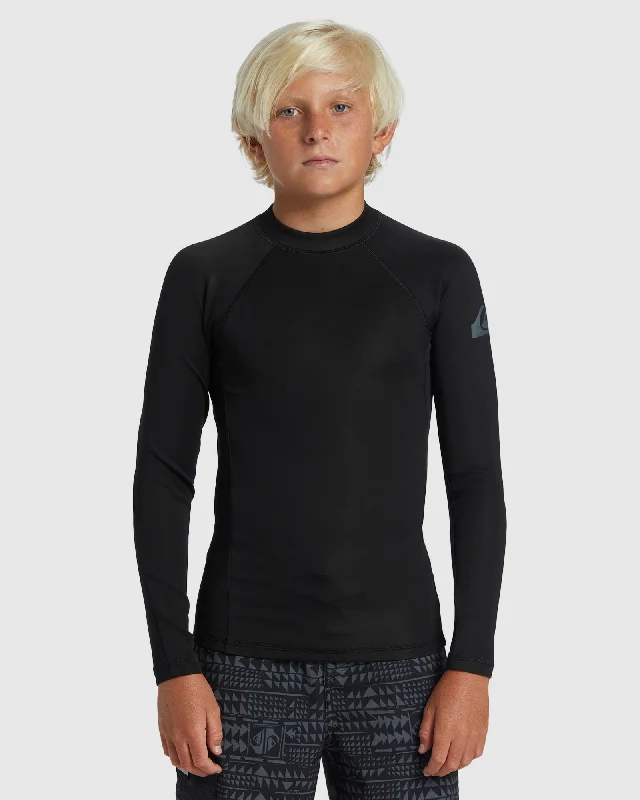 surf clothing for sun protection while surfing-Boys 2-7 Everyday Heat Long Sleeve UPF 50 Rash Vest