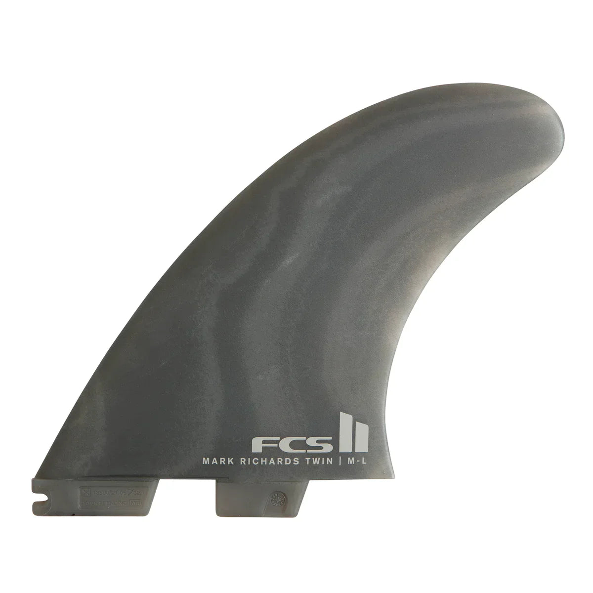 surfboard fins for better hold in overhead waves-FCS II MR Neo Glass Smoke Swirl Twin+1 Retail Fins - Extra Large