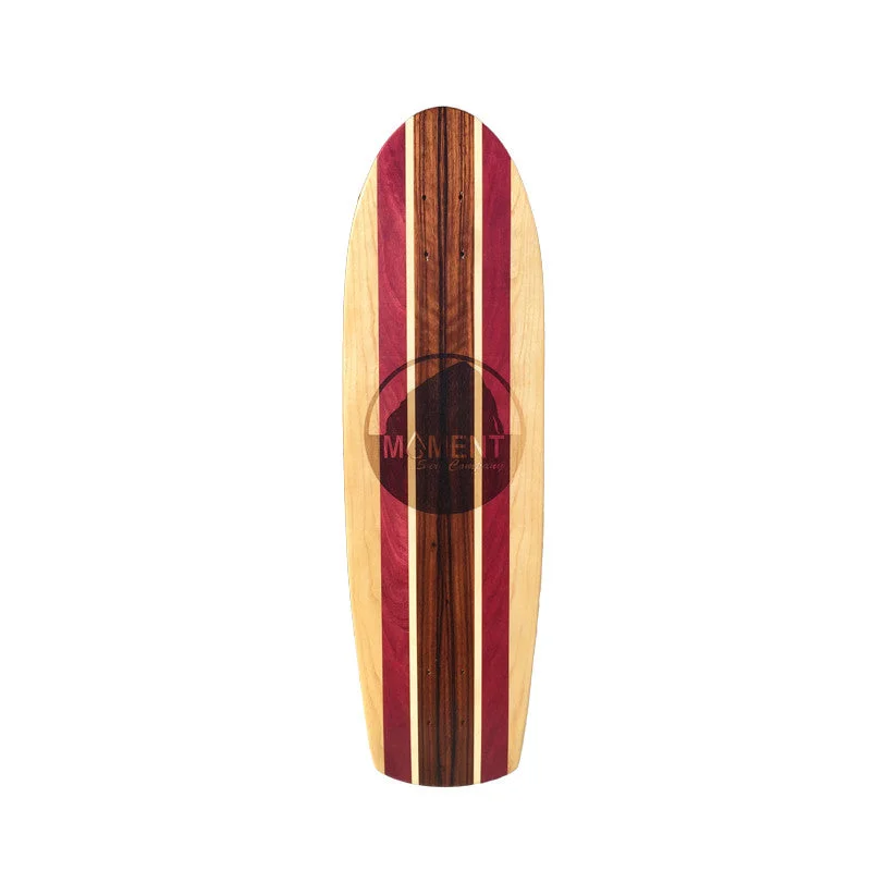 surfboard tail pads for enhanced traction-Moment Retro Skateboard Deck - Purple Wood