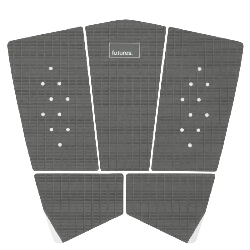 surfboard fins with medium to large size for stability-Futures Fins - F5P Seafury Fish Traction Pad - Grey