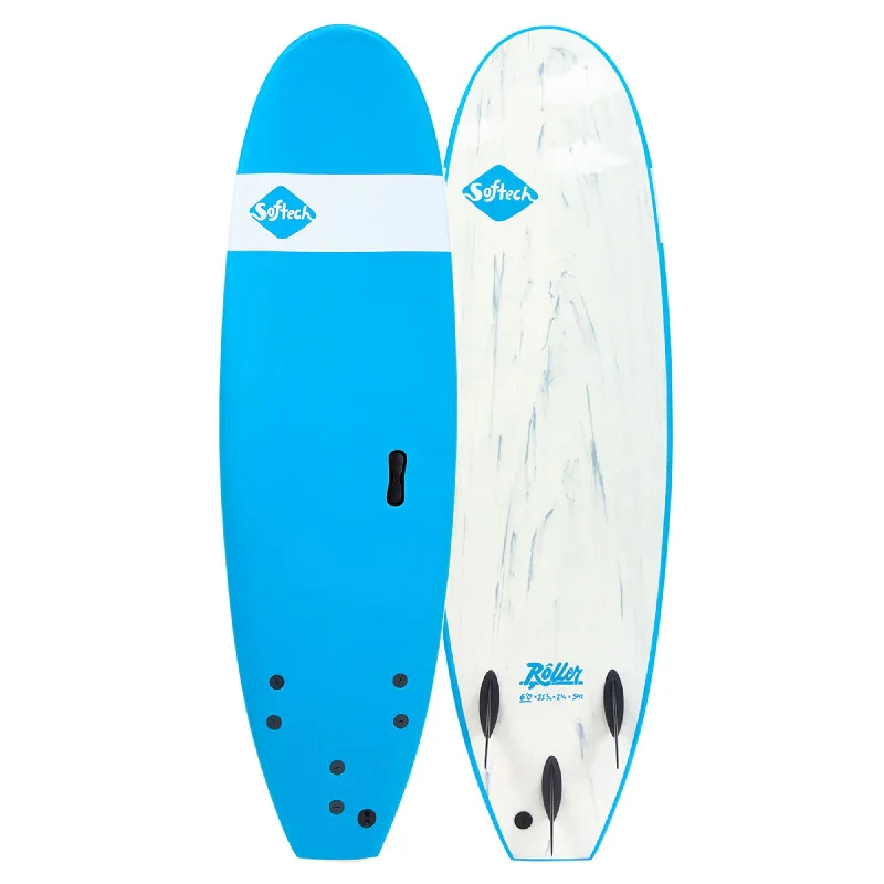 surfboards for beginner surfers-Softech Roller 8'4 Soft Surfboard - Blue