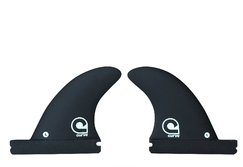 surfboard fins for all surfboard types-Fins Fibreglass Side Bites BLACK - Single Tab