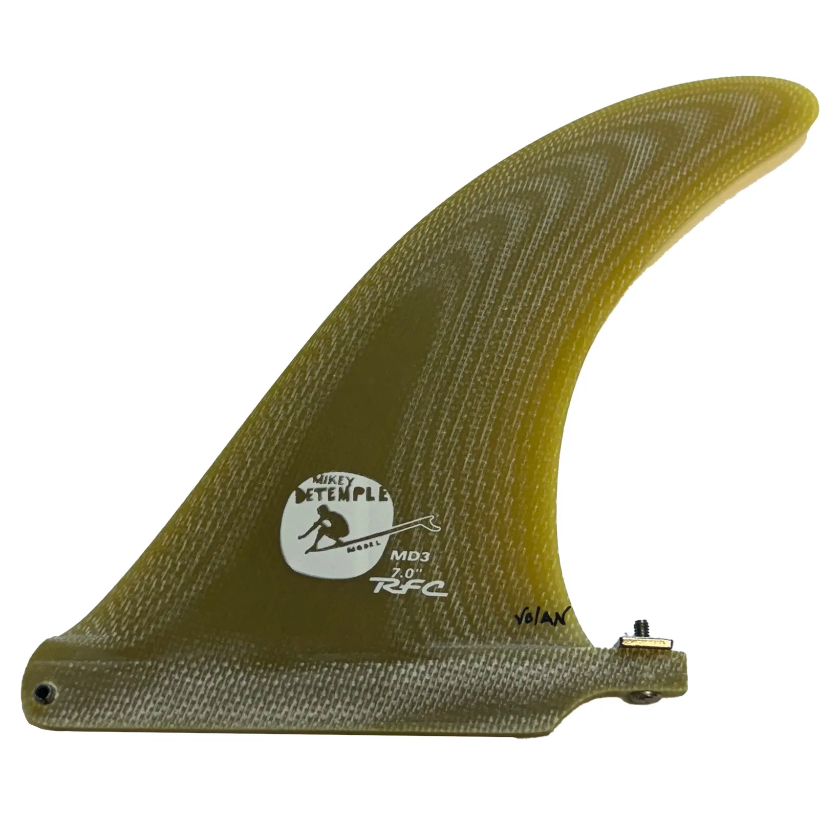 surfboard fins for precise control in the surf-Rainbow Fin Co. MD3 Flex Longboard Fin - 7" - Volan Mustard