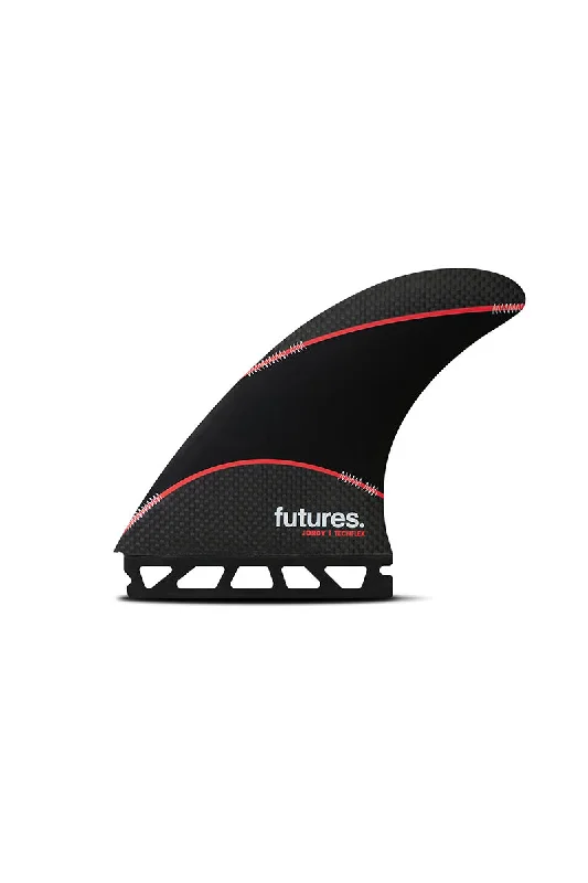 surfboard fins for improving speed in the water-Futures Fins Jordy Signature Large Techflex Thruster Set - Black