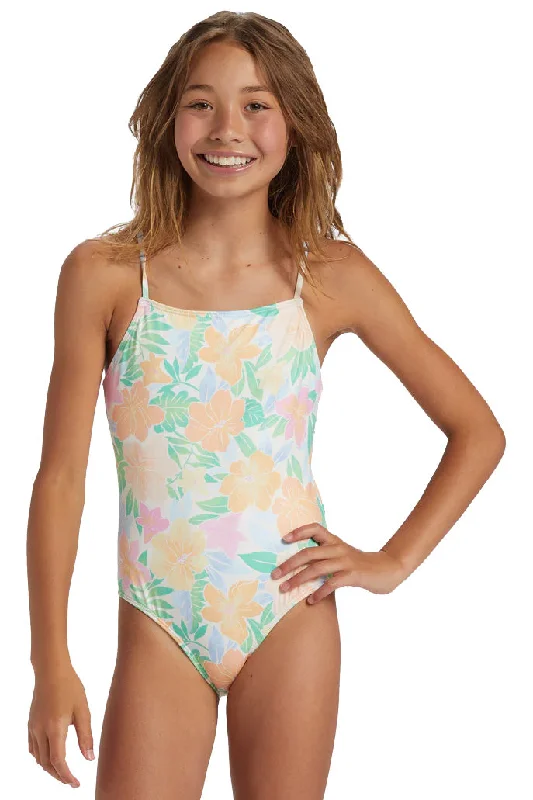 surf clothing with extended UV coverage-Billabong Girl's Dream Of Summer One-Piece Swimsuit - Multi