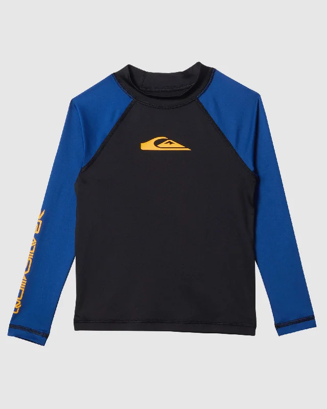 surf clothing for high activity levels in the water-Boys 2-7 Everyday Long Sleeve UPF 50 Rash Vest