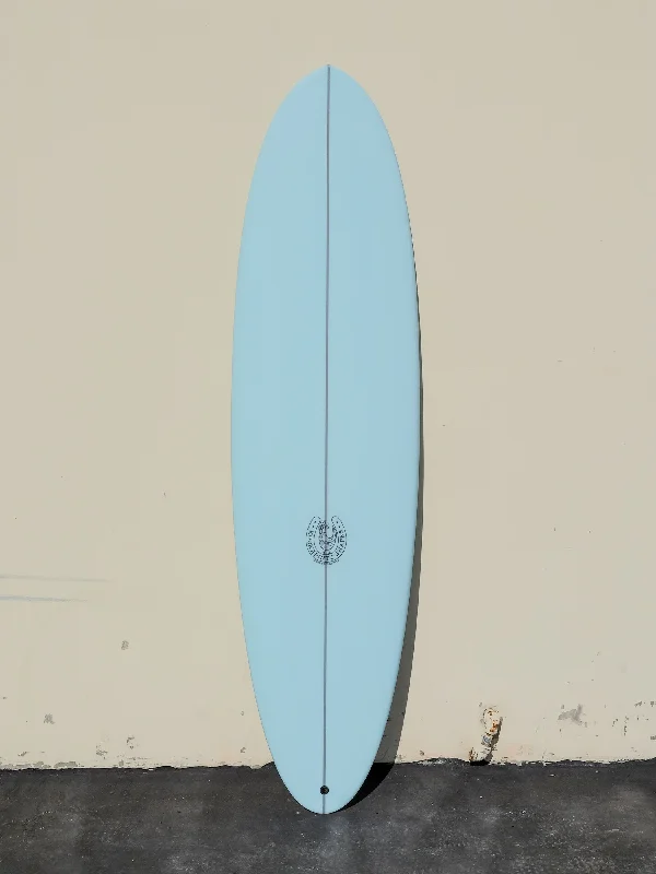 surfboards for reducing fatigue in long rides-7'2" Thick Twin Baby Blue Deck Tint Surfboard