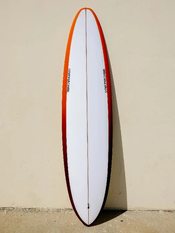 surfboards for deep carving in the surf-LOVE MACHINE | 7'6" VBOWLS CLEAR/RAIL SPRAY SURFBOARD